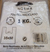 BOLSA CAMISETA 35X50 70%/80% RECICLADO 1 KG 65 UNIDADES APR | 1 UNIDADES | (RUEDA LOZANO JESUS)